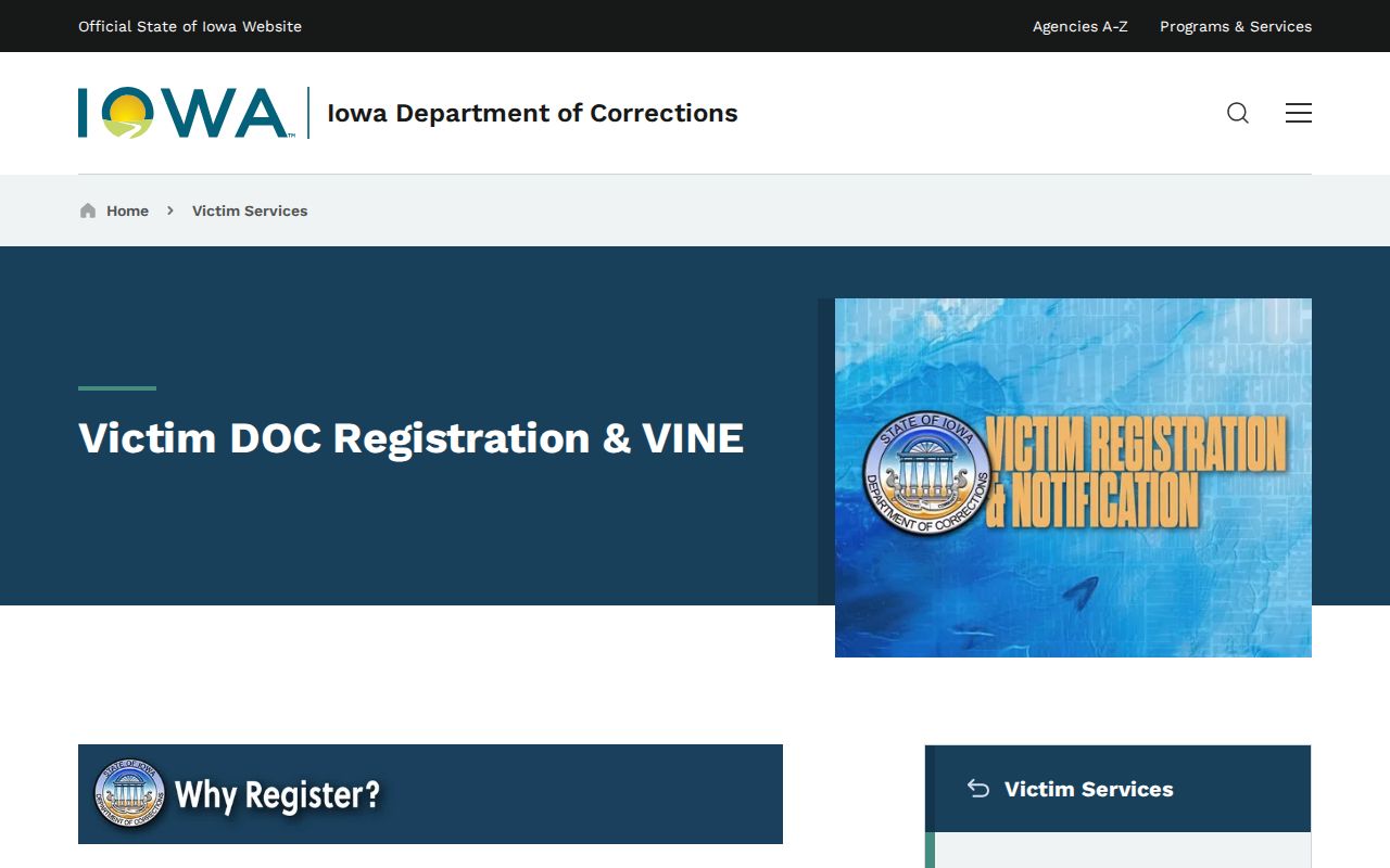 IowaVINE Benton County custody notification information